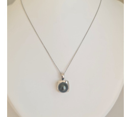 Carré d'Ô - Pendentif Argent Rhodié et Perle de Tahiti d'exception