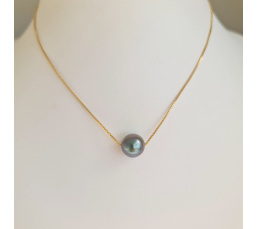 Fakarava - Collier Or Laminé 14 carats et Véritable Perle de Tahiti