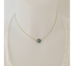 Fakarava - Collier Or Laminé 14 carats et Véritable Perle de Tahiti