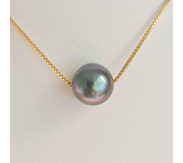 Fakarava - Collier Or Laminé 14 carats et Véritable Perle de Tahiti