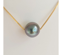 Fakarava - Collier Or Laminé 14 carats et Véritable Perle de Tahiti