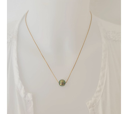 Fakarava - Collier Or Laminé 14 carats et Véritable Perle de Tahiti