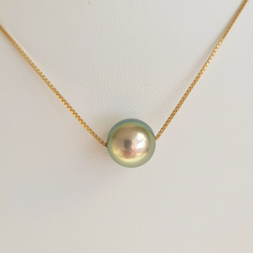 Fakarava - Collier Or Laminé 14 carats et Véritable Perle de Tahiti