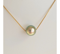 Fakarava - Collier Or Laminé 14 carats et Véritable Perle de Tahiti
