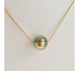 Fakarava - Collier Or Laminé 14 carats et Véritable Perle de Tahiti
