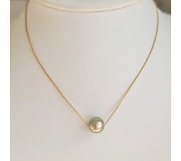 Fakarava - Collier Or Laminé 14 carats et Véritable Perle de Tahiti