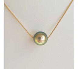 Fakarava - Collier Or Laminé 14 carats et Véritable Perle de Tahiti