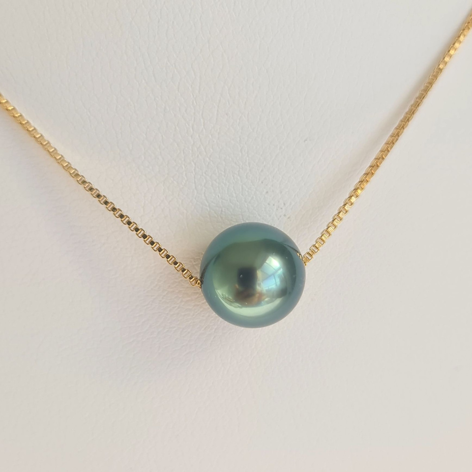 Fakarava - Collier Or Laminé 14 carats et Véritable Perle de Tahiti