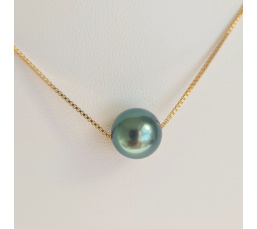 Fakarava - Collier Or Laminé 14 carats et Véritable Perle de Tahiti