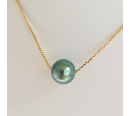 Fakarava - Collier Or Laminé 14 carats et Véritable Perle de Tahiti