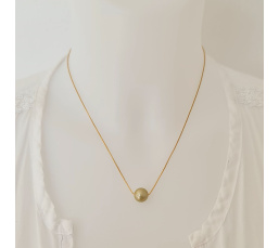 Fakarava - Collier Or Laminé 14 carats et Véritable Perle de Tahiti