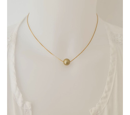 Fakarava - Collier Or Laminé 14 carats et Véritable Perle de Tahiti