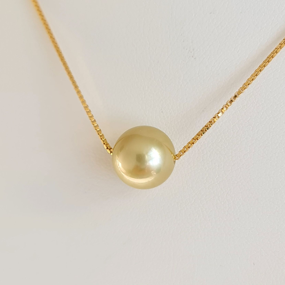 Fakarava - Collier Or Laminé 14 carats et Véritable Perle de Tahiti