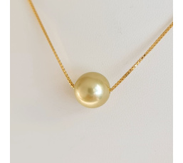 Fakarava - Collier Or Laminé 14 carats et Véritable Perle de Tahiti