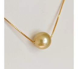 Fakarava - Collier Or Laminé 14 carats et Véritable Perle de Tahiti