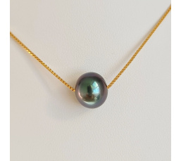 Fakarava - Collier Or Laminé 14 carats et Véritable Perle de Tahiti