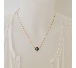 Fakarava - Collier Or Laminé 14 carats et Véritable Perle de Tahiti