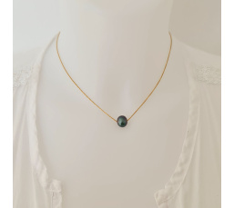 Fakarava - Collier Or Laminé 14 carats et Véritable Perle de Tahiti