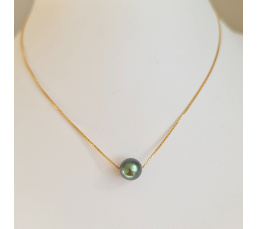 Fakarava - Collier Or Laminé 14 carats et Véritable Perle de Tahiti