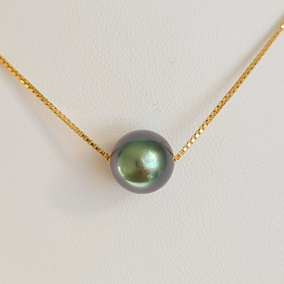 Fakarava - Collier Or Laminé 14 carats et Véritable Perle de Tahiti