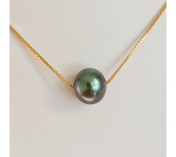 Fakarava - Collier Or Laminé 14 carats et Véritable Perle de Tahiti