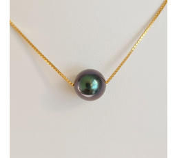 Fakarava - Collier Or Laminé 14 carats et Véritable Perle de Tahiti