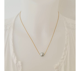 Fakarava - Collier Or Laminé 14 carats et Véritable Perle de Tahiti