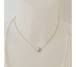 Fakarava - Collier Or Laminé 14 carats et Véritable Perle de Tahiti