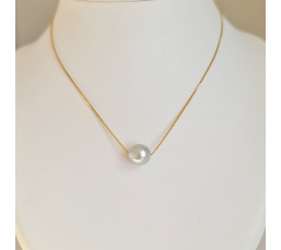 Fakarava - Collier Or Laminé 14 carats et Véritable Perle de Tahiti