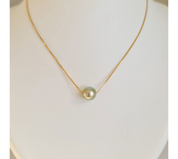 Fakarava - Collier Or Laminé 14 carats et Véritable Perle de Tahiti