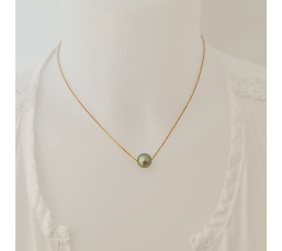 Fakarava - Collier Or Laminé 14 carats et Véritable Perle de Tahiti