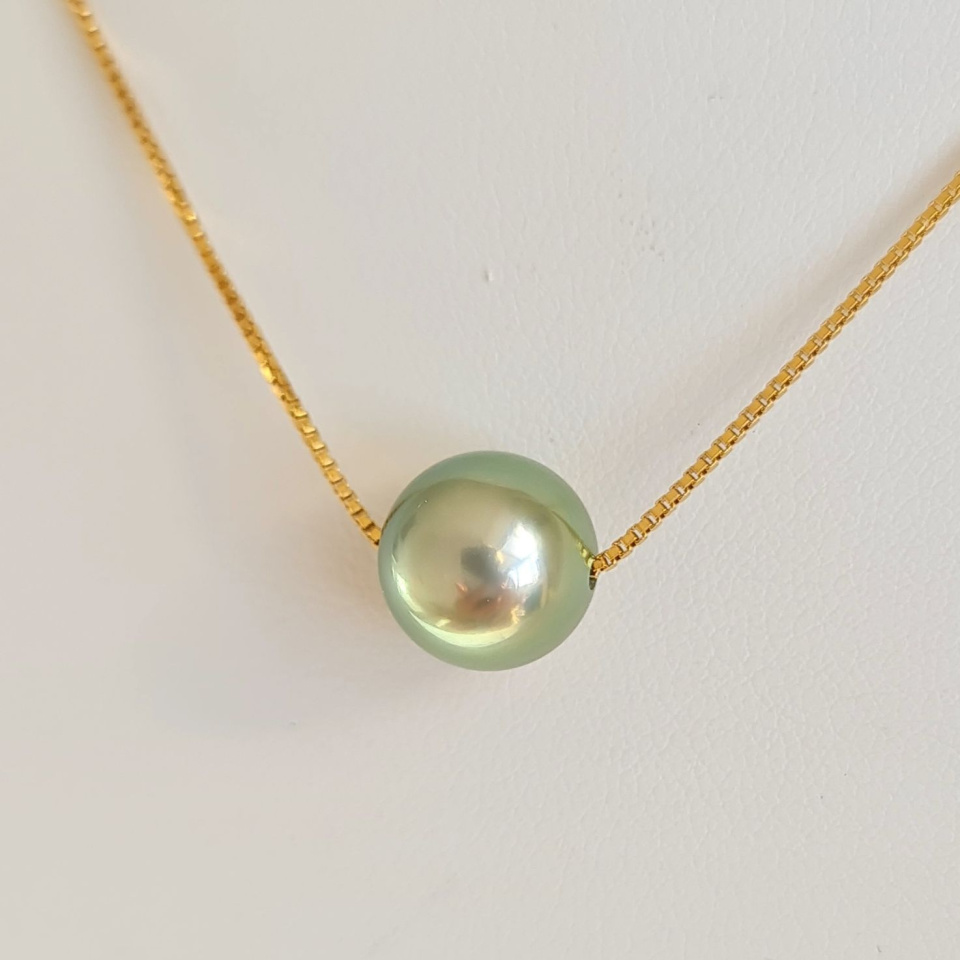 Fakarava - Collier Or Laminé 14 carats et Véritable Perle de Tahiti