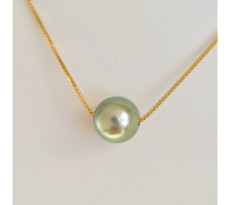 Fakarava - Collier Or Laminé 14 carats et Véritable Perle de Tahiti