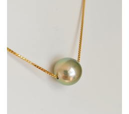 Fakarava - Collier Or Laminé 14 carats et Véritable Perle de Tahiti