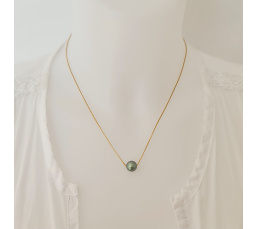 Fakarava - Collier Or Laminé 14 carats et Véritable Perle de Tahiti