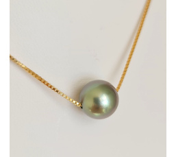 Fakarava - Collier Or Laminé 14 carats et Véritable Perle de Tahiti