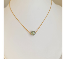 Fakarava - Collier Or Laminé 14 carats et Véritable Perle de Tahiti