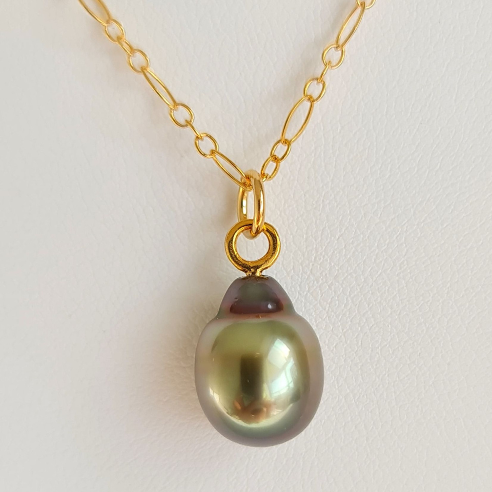 Fantaisie - Collier Plaqué Or Haute qualité et Perle de Tahiti d'exception