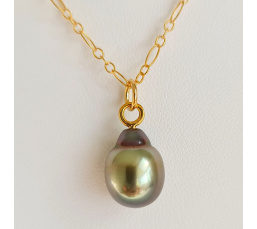 Fantaisie - Collier Plaqué Or Haute qualité et Perle de Tahiti d'exception