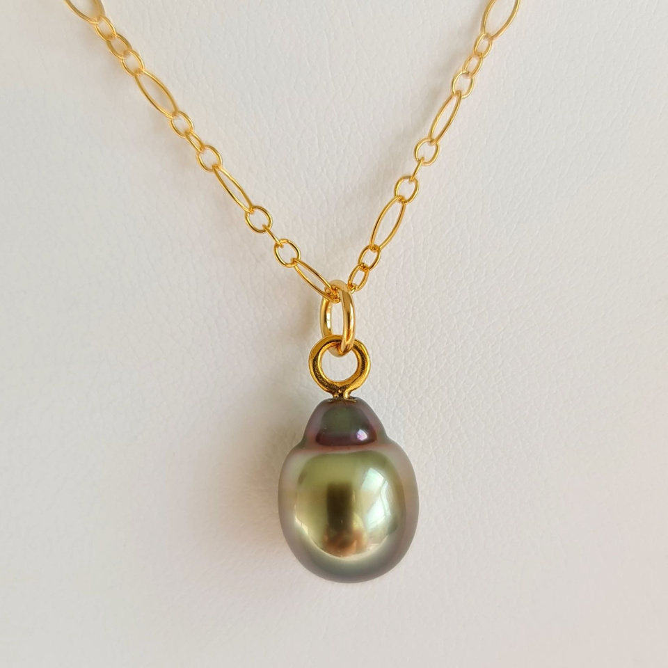 Fantaisie - Collier Plaqué Or Haute qualité et Perle de Tahiti d'exception