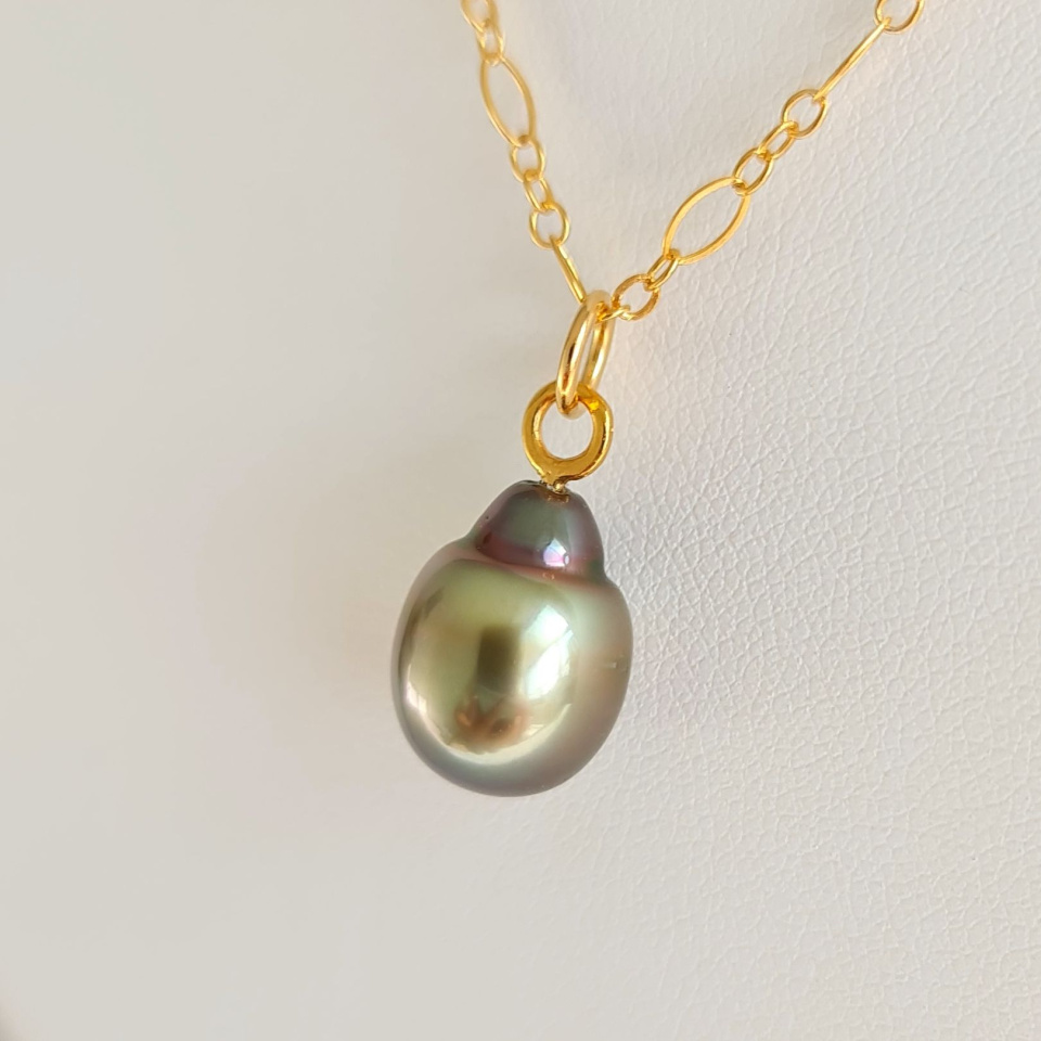 Fantaisie - Collier Plaqué Or Haute qualité et Perle de Tahiti d'exception