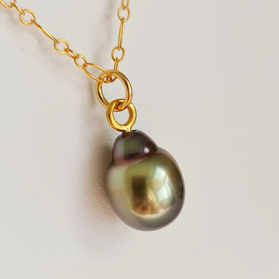 Fantaisie - Collier Plaqué Or Haute qualité et Perle de Tahiti d'exception