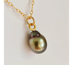 Fantaisie - Collier Plaqué Or Haute qualité et Perle de Tahiti d'exception