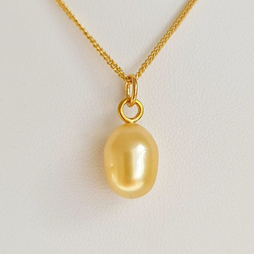 Soleil d'Ôr - Collier Plaqué Or Haute qualité et Perle des Mers du Sud