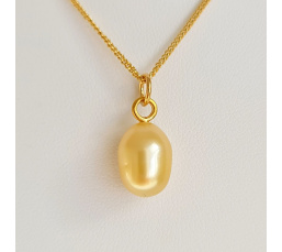 Soleil d'Ôr - Collier Plaqué Or Haute qualité et Perle des Mers du Sud