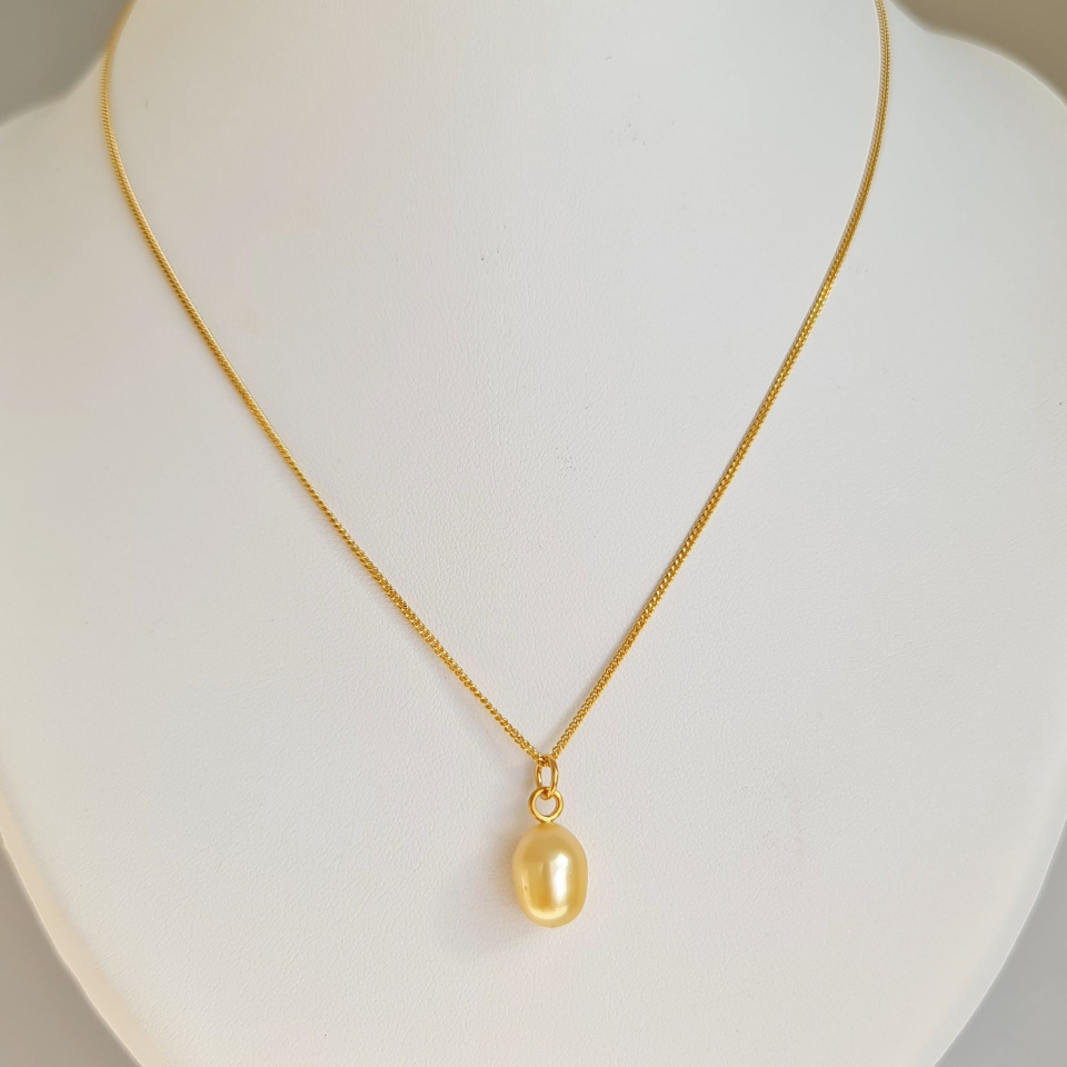 Soleil d'Ôr - Collier Plaqué Or Haute qualité et Perle des Mers du Sud