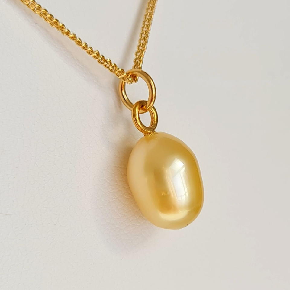Soleil d'Ôr - Collier Plaqué Or Haute qualité et Perle des Mers du Sud