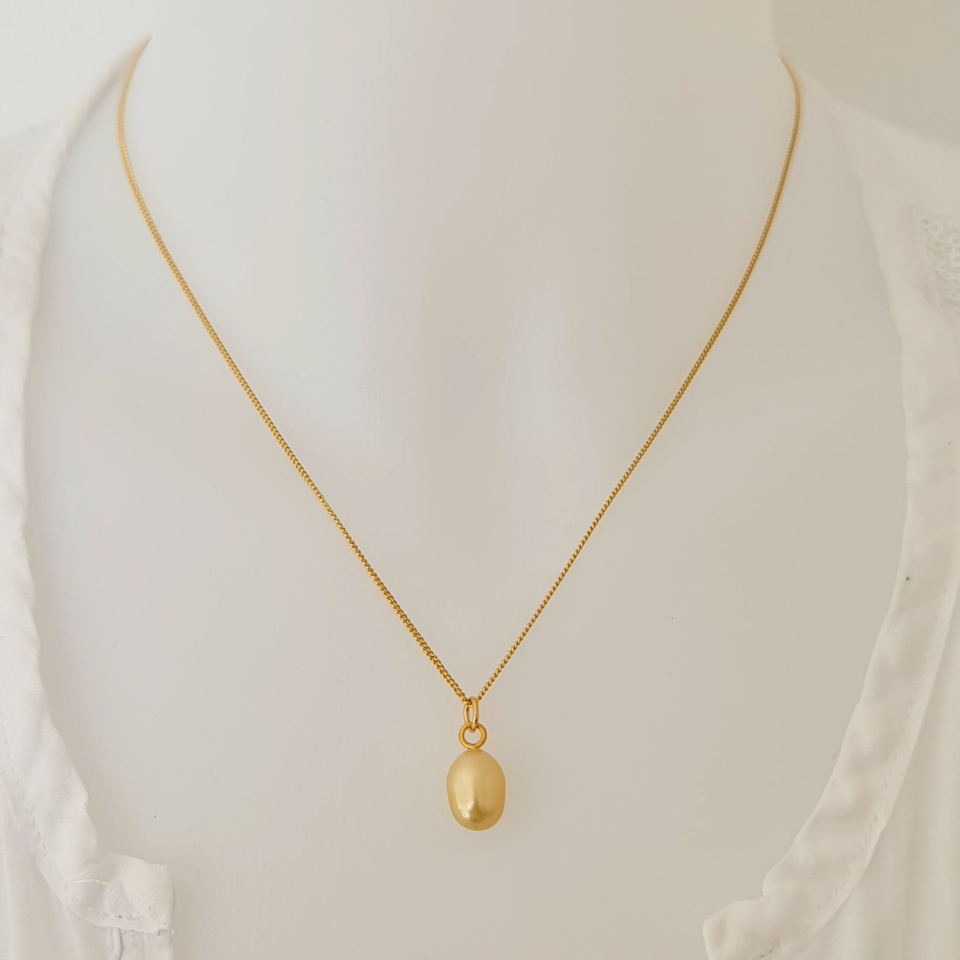 Soleil d'Ôr - Collier Plaqué Or Haute qualité et Perle des Mers du Sud