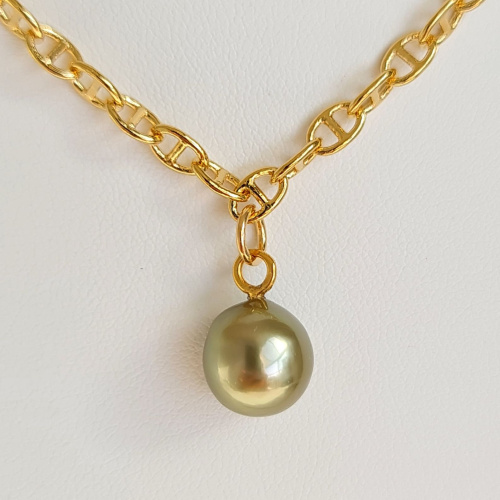 Marine - Collier Plaqué Or Haute qualité et Perle de Tahiti d'exception