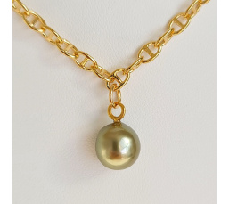 Marine - Collier Plaqué Or Haute qualité et Perle de Tahiti d'exception